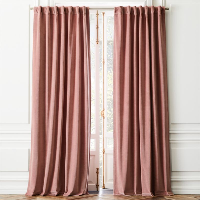 Velvet Dusty Orchid Curtain Panel 48"x108" + Reviews | CB2 | CB2