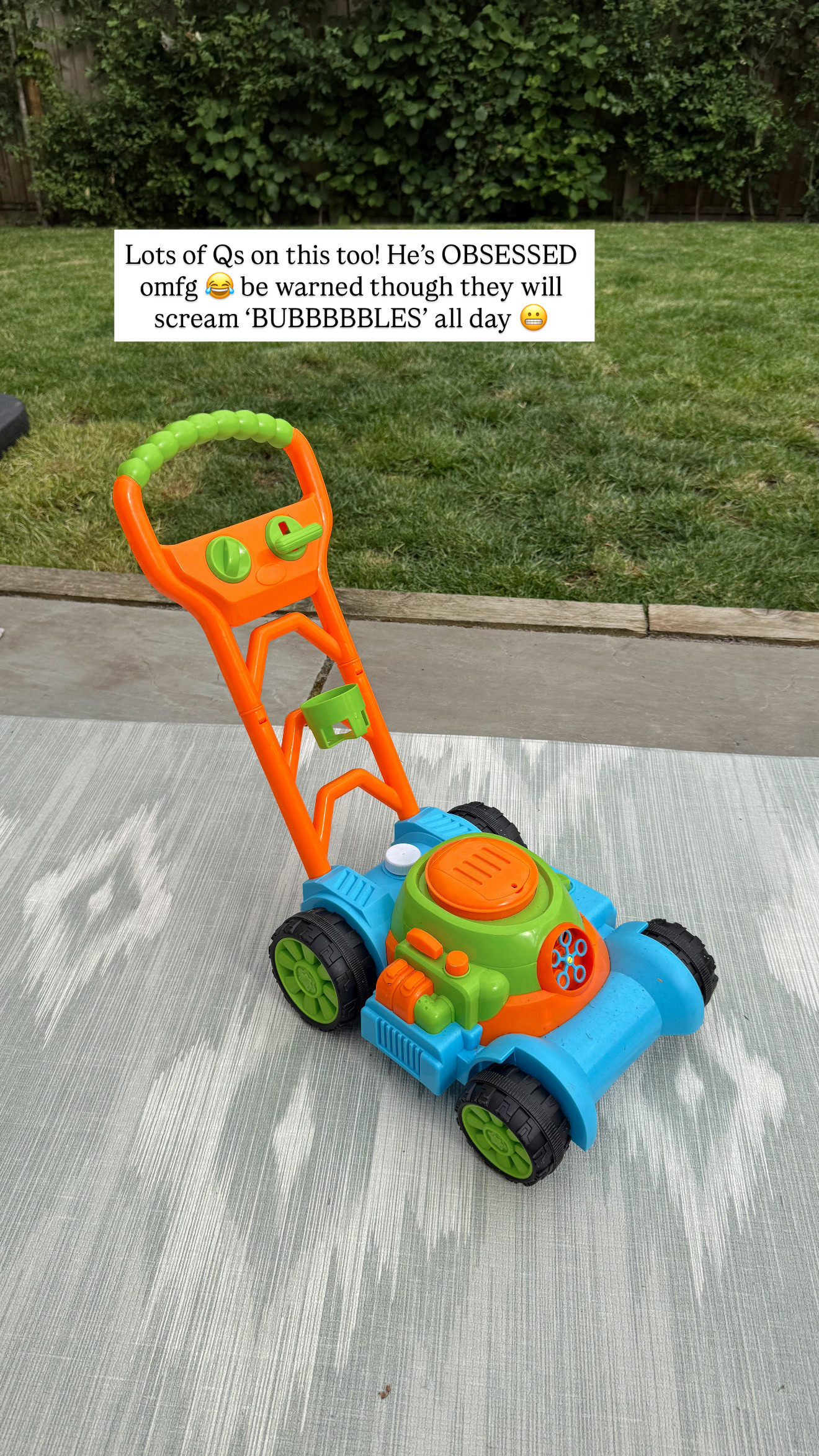 This is Monty's FAVORITE thing in the yard right now - his mower! 

amazon l kids l toddler  

 