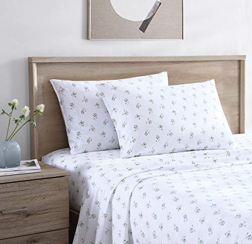 Stone Cottage - Queen Sheets, Cotton Percale Bedding Set, Crisp & Cool Ideal Bedding Set (Green Sketchy Ditsy, Queen) | Amazon (US)