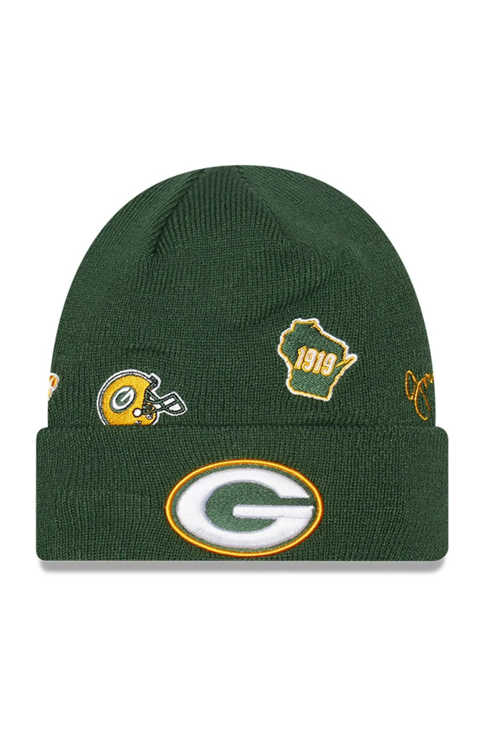 New Era Youth New Era  Green Green Bay Packers Identity Cuffed Knit Hat | Nordstrom | Nordstrom