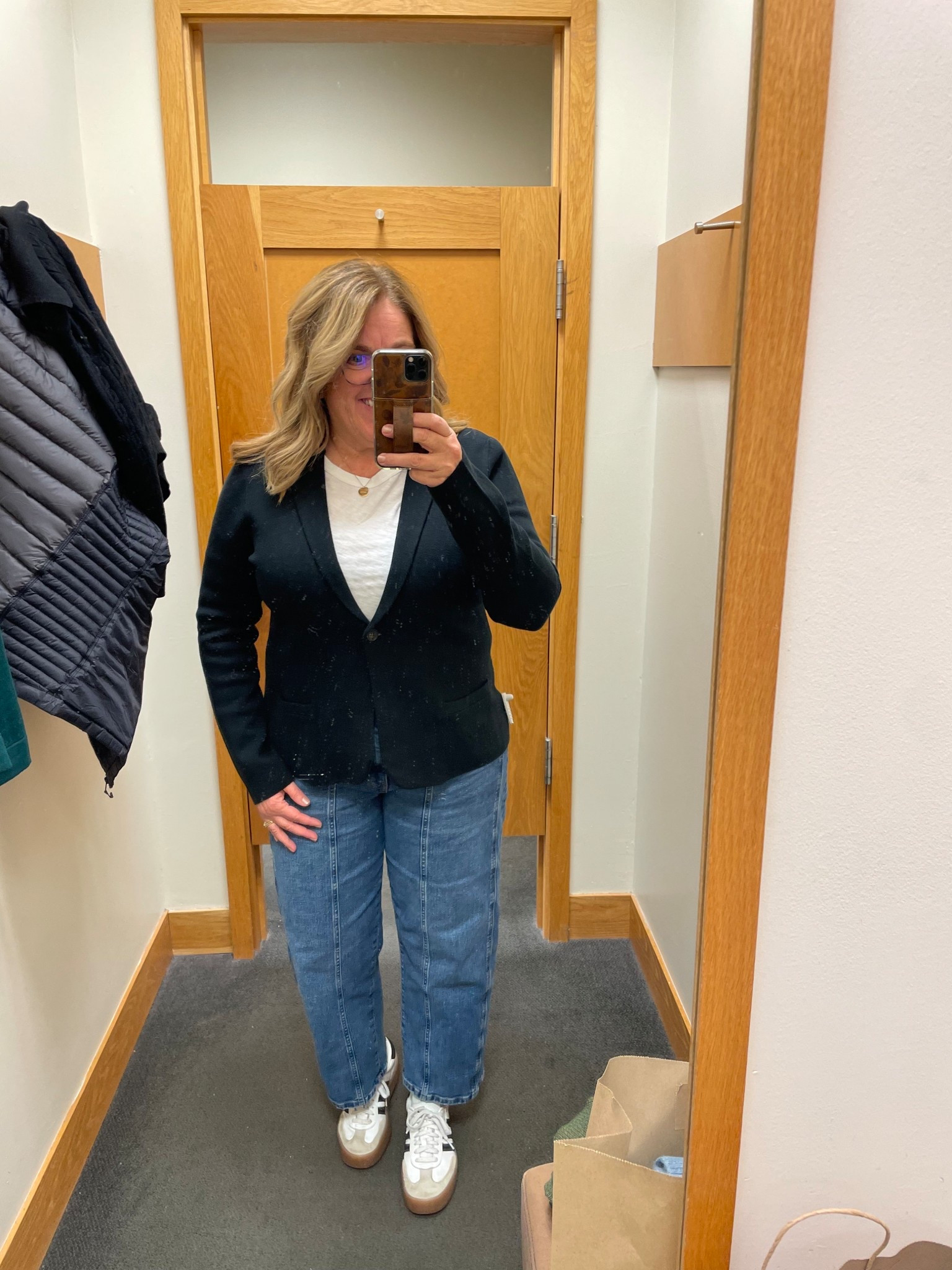 Knit blazer fitted🤍

#LTKOver40 #LTKMidsize #LTKWorkwear