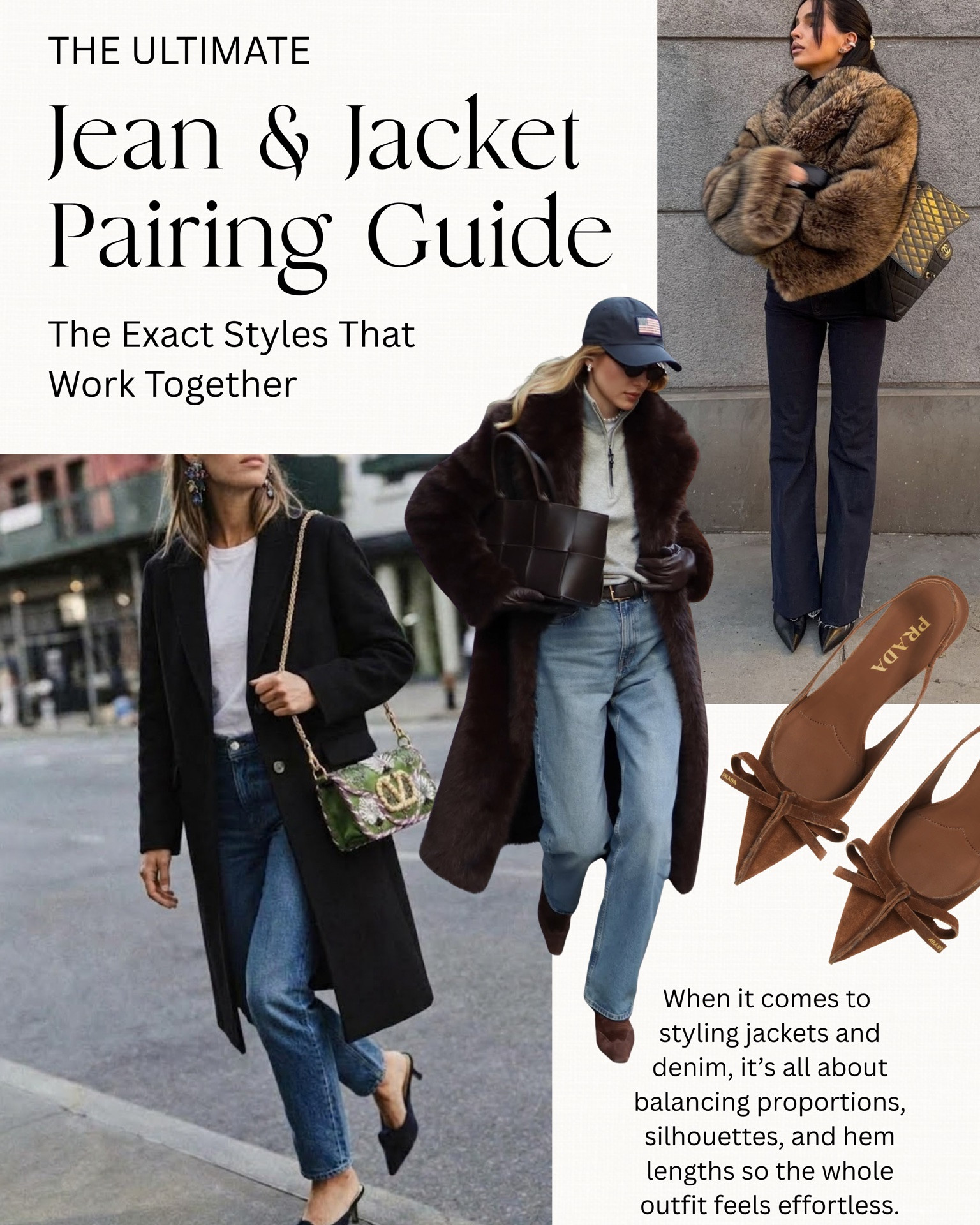 Which jackets to wear with your favorite jeans this fall? 

It’s all about balancing proportions, silhouettes, and hem lengths so the whole outfit feels effortless! ✨

Swipe through for some of the most flattering jacket/denim combinations for wide-leg, barrel, skinny, and straight-leg jeans 👉🏻

#StyleTips #DenimGuide  #JeansAndJacket