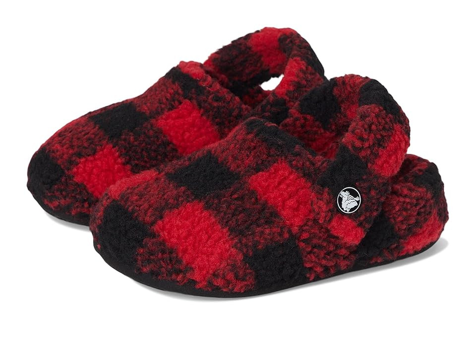 Crocs Kids Classic Cozzzy Slippers (Toddler) Kids Shoes Buffalo Plaid/Black/Varsity Red : 5 Toddler M, Polyester | Zappos