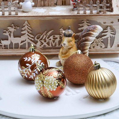 9pc Fall Inspired Bronze Gold 9 Piece Christmas Ornament Bauble Bundle| OrnamentallyYou | Target