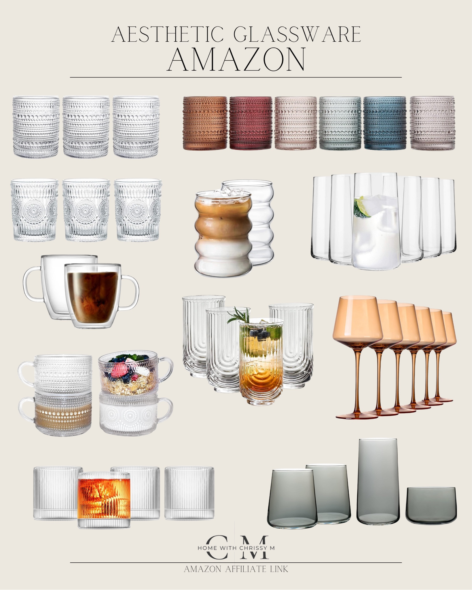 Amazon home / Amazon kitchen / aesthetic glassware / aesthetic kitchen / amber wine glasses / smoked glasses / textured glassware / fluted glassware

#LTKSeasonal #LTKhome #LTKstyletip