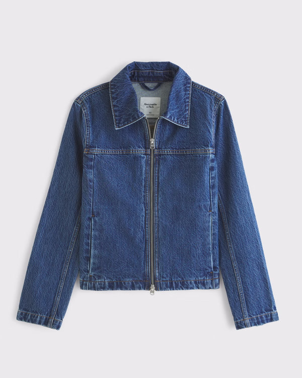 Slim Double-Zip Denim Jacket | Abercrombie & Fitch (US)