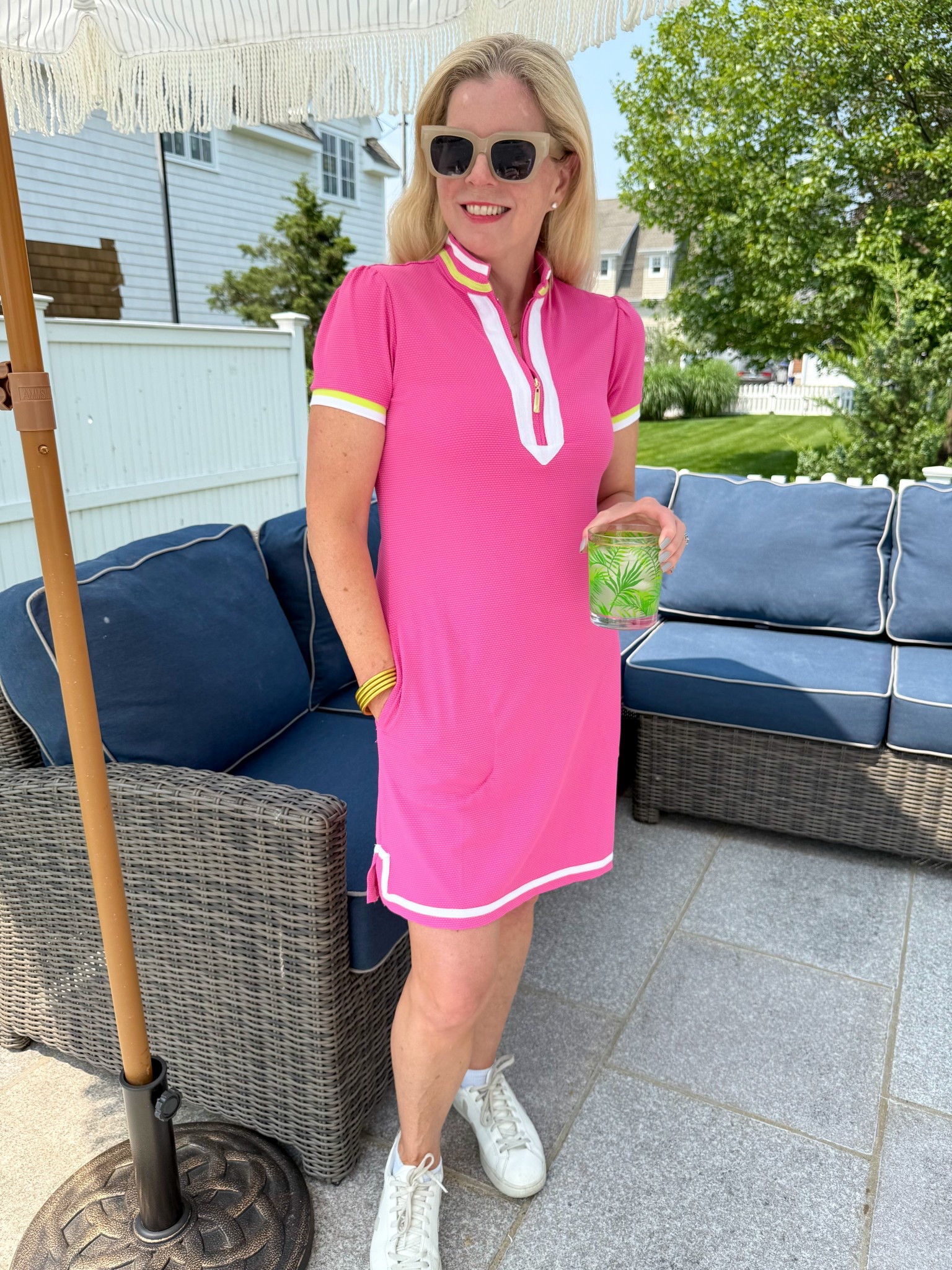 I love this dress! For golf, tennis, pickleball or just running errands! I'm here for this pink short sleeve sport dress. Bonus: it has pockets! Extra bonus: it's UPF50+ fabric! ☀️Say yes to this dress🩷

#LTKSeasonal #LTKActive #LTKOver40