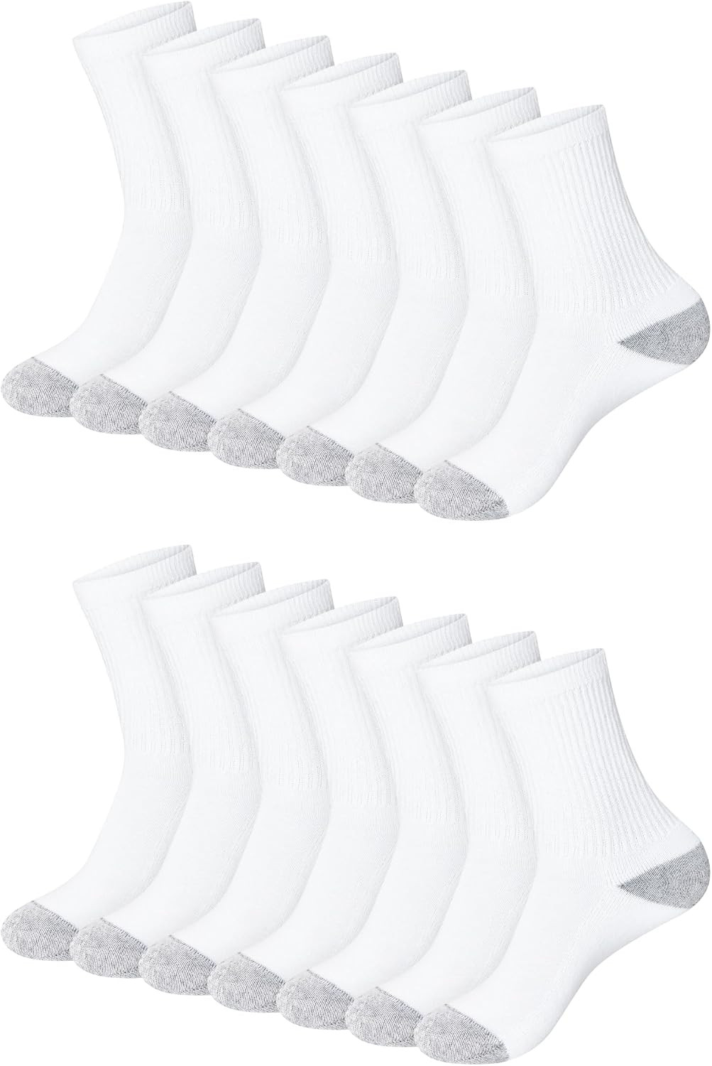 Hanes Women's Crew, Ankle, and No-Show Moisture-Wicking Cushioned Athletic Socks (14 Pack) | Amazon (US)