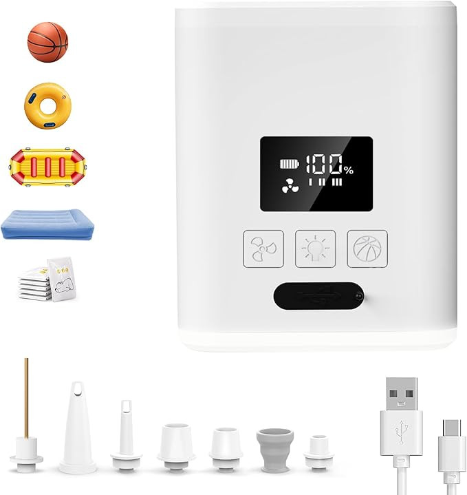 Air Pump for Inflatables Mini Air Mattress Pump Portable Electric Air Pump for Pool Floats,Swimmi... | Amazon (US)