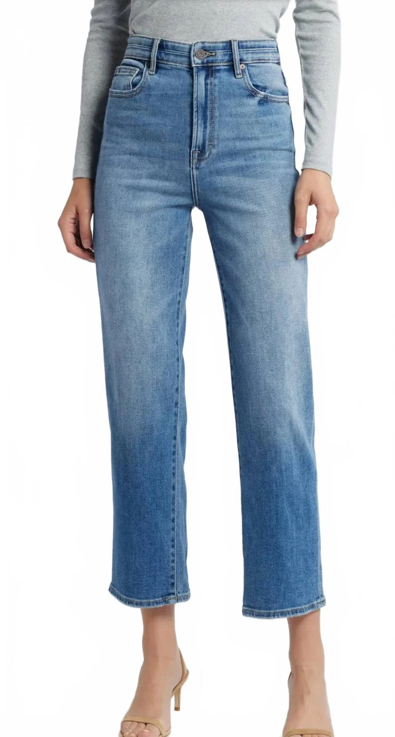 Tracey High Rise Straight Jean In Blue | Shop Simon