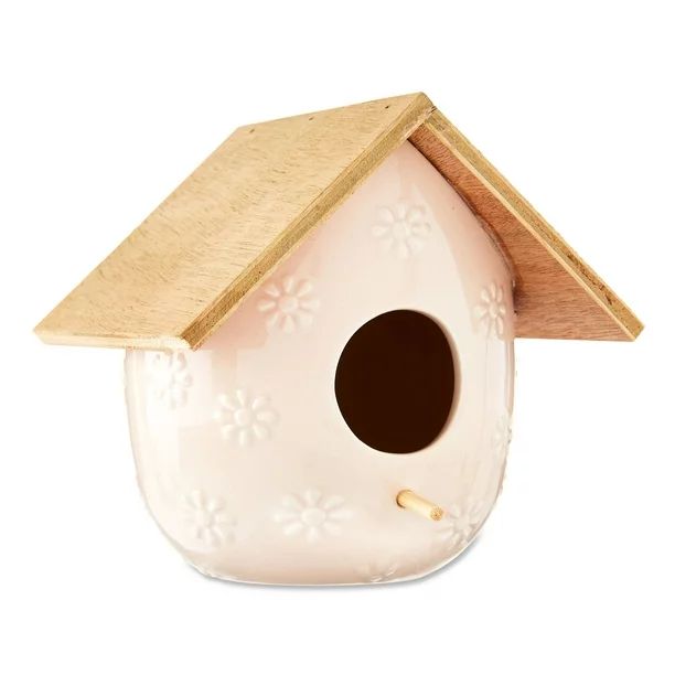 Way To Celebrate Small Ceramic Birdhouse Decoration, 5.5" | Walmart (US)