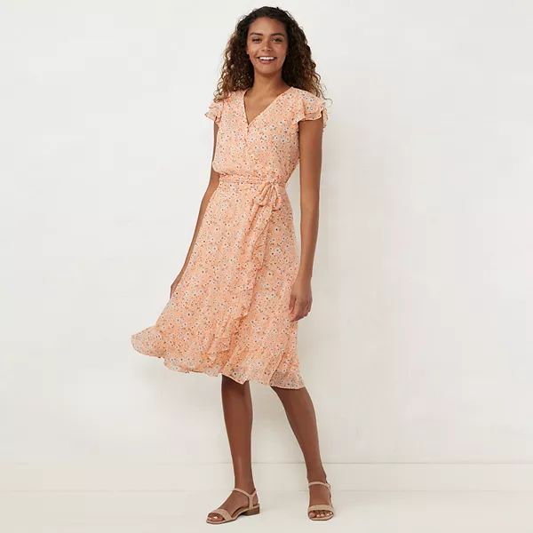 Plus Size LC Lauren Conrad Ruffle Wrap Midi Dress | Kohl's