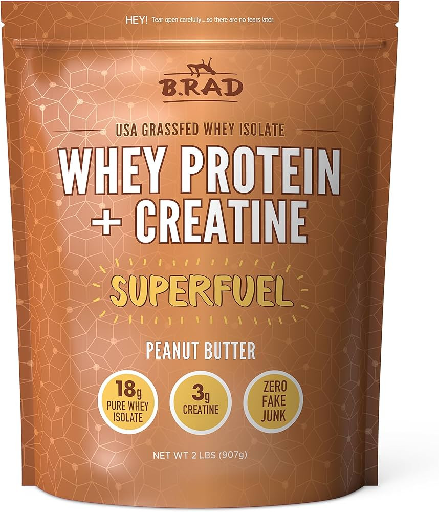 B.rad Grass Fed Whey Protein Isolate Powder with Creatine | Ultra-Pure, All-Natural Clean Ingredi... | Amazon (US)