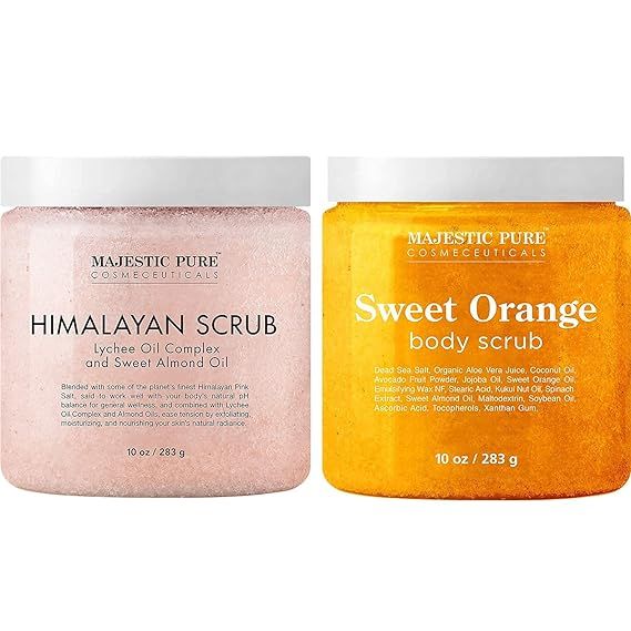 Majestic Pure Himalayan Salt Scrub and Orange Scrub Bundle – Exfoliating and Moisturizing Body ... | Amazon (US)