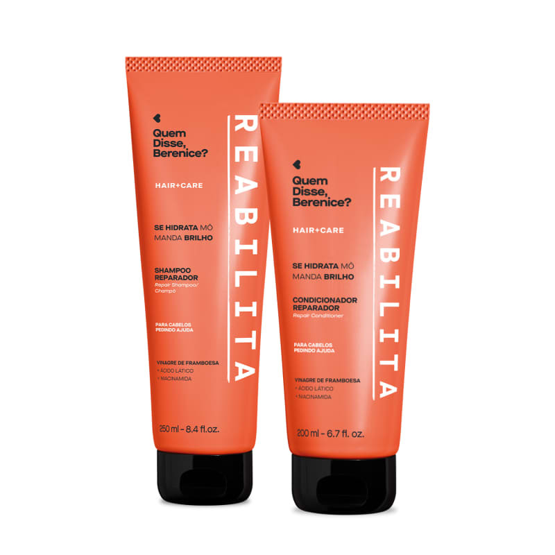 Combo Reabilita: Shampoo 250ml + Condicionador 200ml | QuemDisseBerenice (BR)