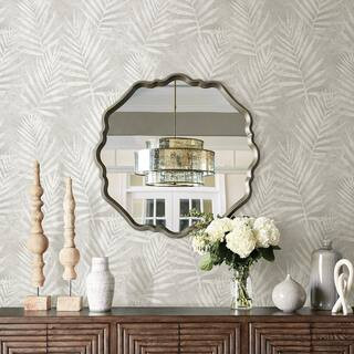 Chesapeake 8 in. x 10 in. Amador Silver Palm Wallpaper Sample | The Home Depot
