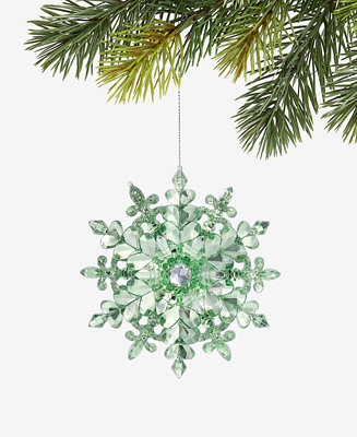 Holiday Lane Enchanted Emerald Green Snowflake Ornament, Macy's Exclusive - Macy's | Macy's