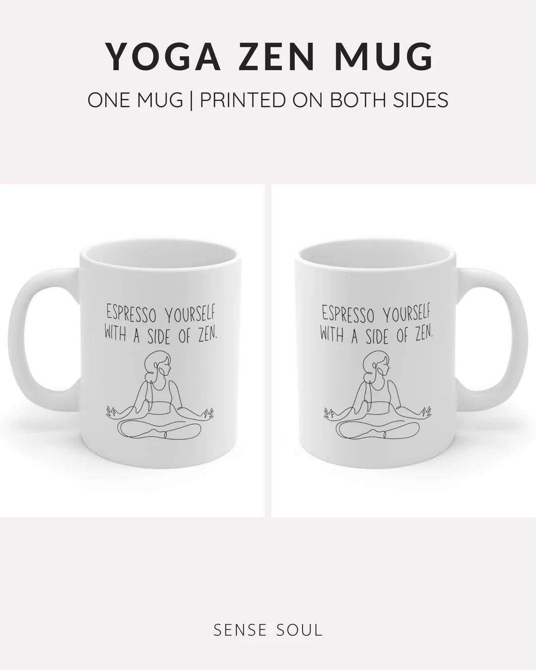Espresso Yourself With a Side of Zen, Line Art, Yoga Mug, Coffee Mug, Tea Cup, Coffee Lover Gift,... | Etsy (US)
