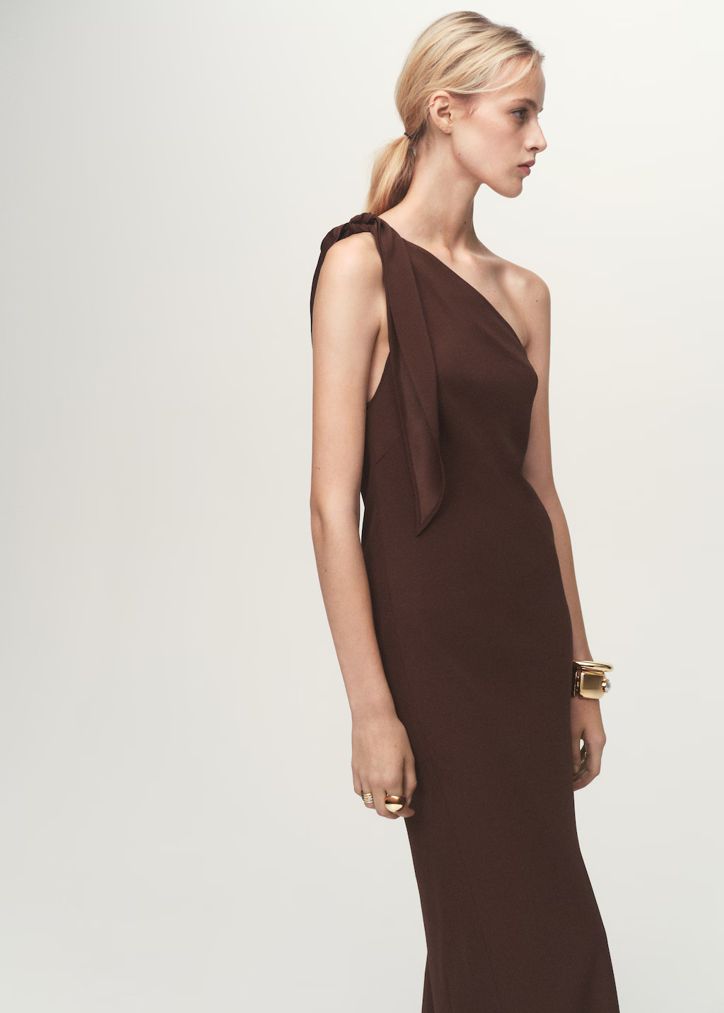 Asymmetrical dress with knot strap - Women | MANGO USA | Mango (US/MX/AU)