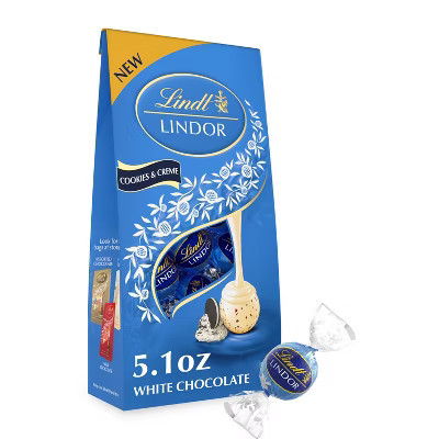 LINDOR, Lindt Cookies and Cream Chocolate Candy Truffles - 5.1oz | Target