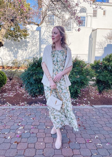 Spring wedding guest dress, floral maxi dress, mesh ballet flats 

#LTKwedding #LTKSeasonal #LTKshoecrush