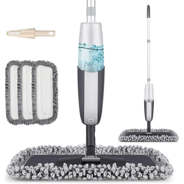 SUPTREE Microfiber Spray Mop for Floor Cleaning with 3 Washable Pads 1 Refillable Bottle 1 Scrape... | Walmart (US)