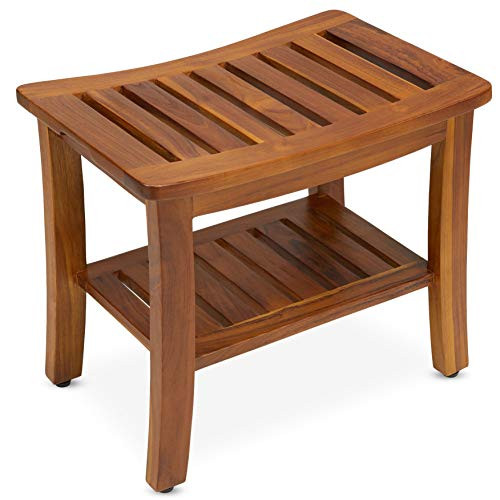 Teakcraft Teak Shower Bench & Stool for Inside Shower, 21", Fully Assembled | Amazon (US)