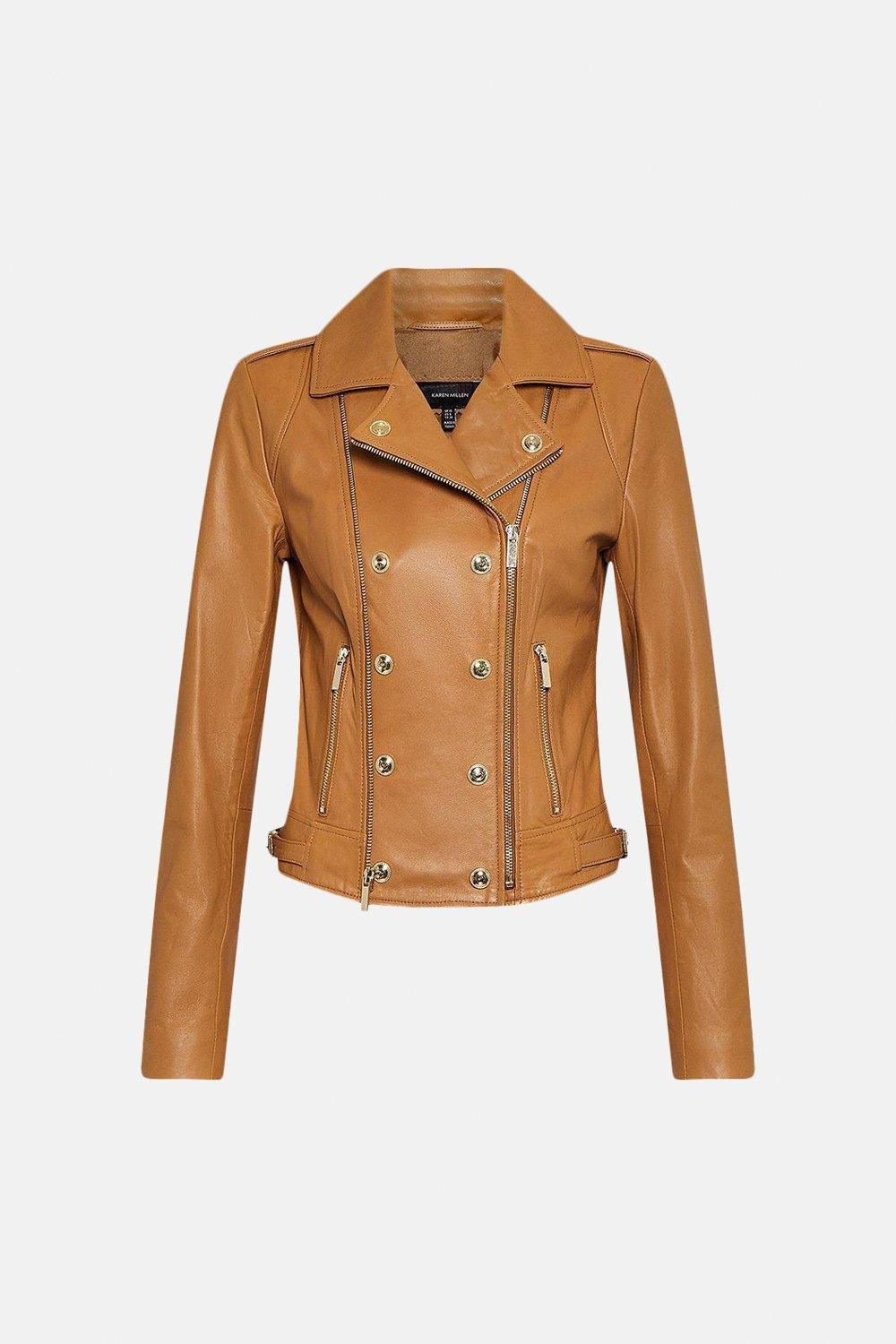 Military Leather Biker | Karen Millen US