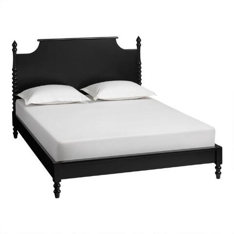 Black Wood Cottage Platform Bed | World Market