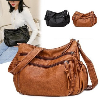 Bolsa Transversal Feminina De Couro PU Com Alça De Ombro/De Mão/Tiracolo/Multi Compartimentos | Shopee (BR)