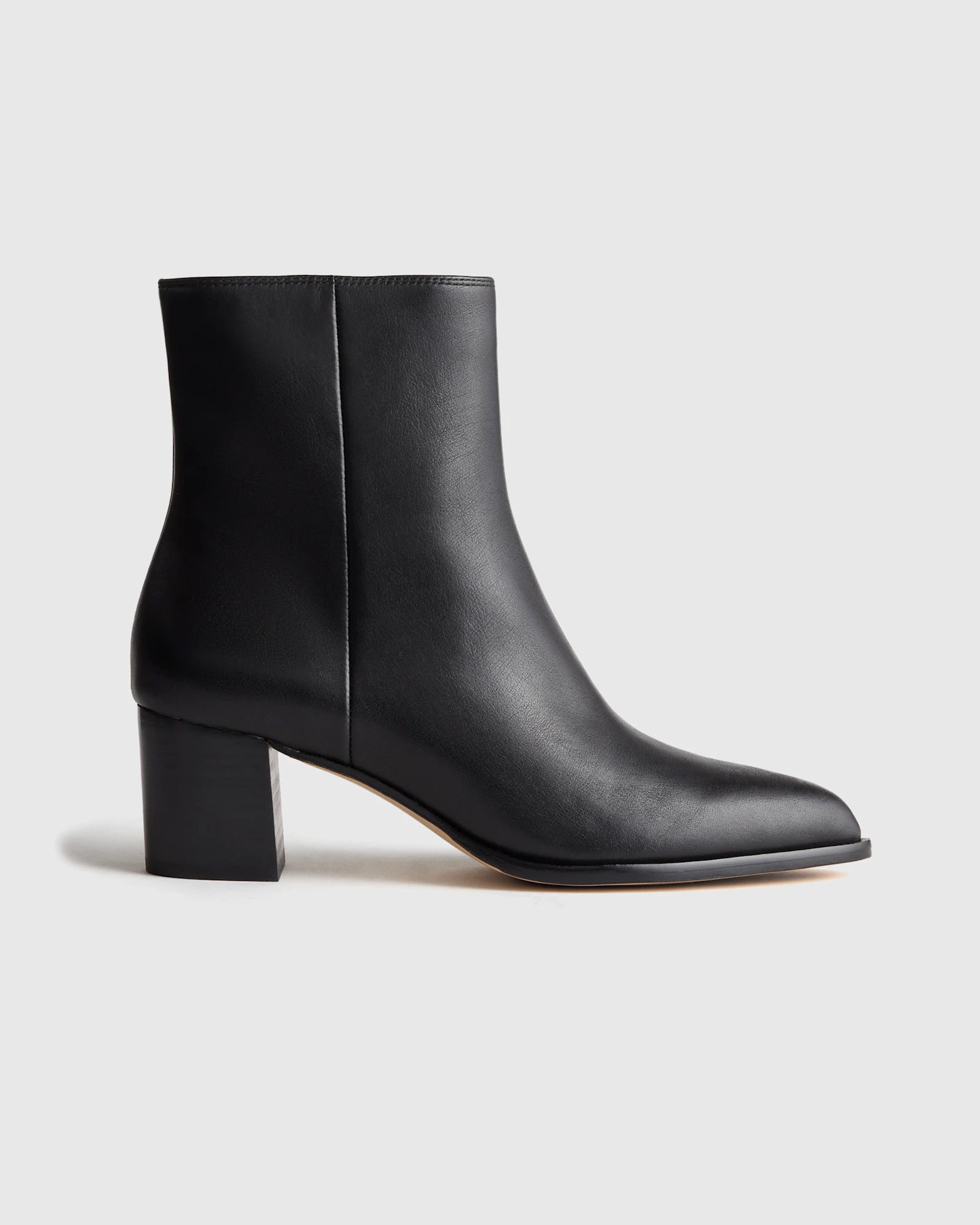 Quince | Women's Italian Leather Heeled Ankle Boot in Black, Size 10 | Quince