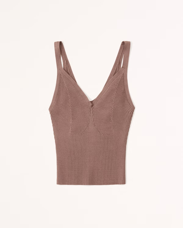 Glossy V-Neck Sweater Tank | Abercrombie & Fitch (US)