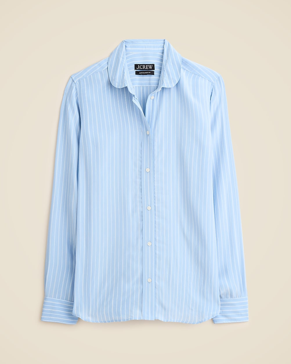 Jules club-collar shirt in striped crepe de chine | J. Crew US