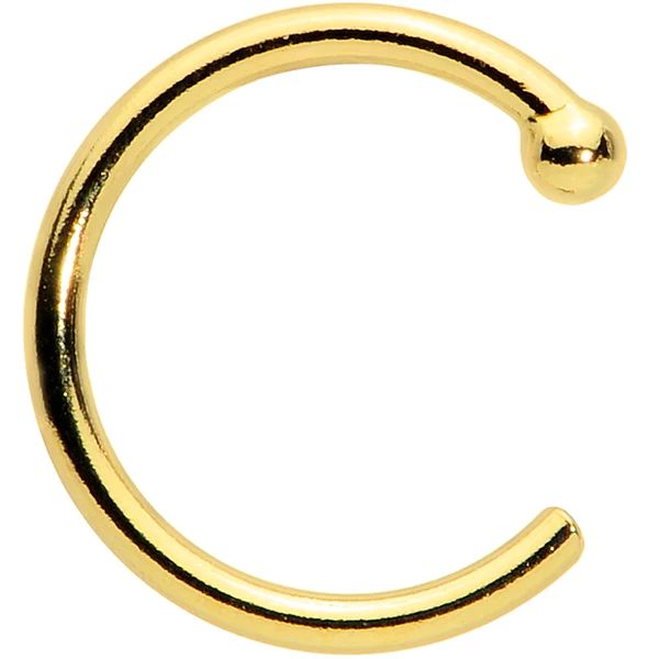 20 Gauge 1/4 14kt Solid Yellow Gold Nose Hoop | Body Candy