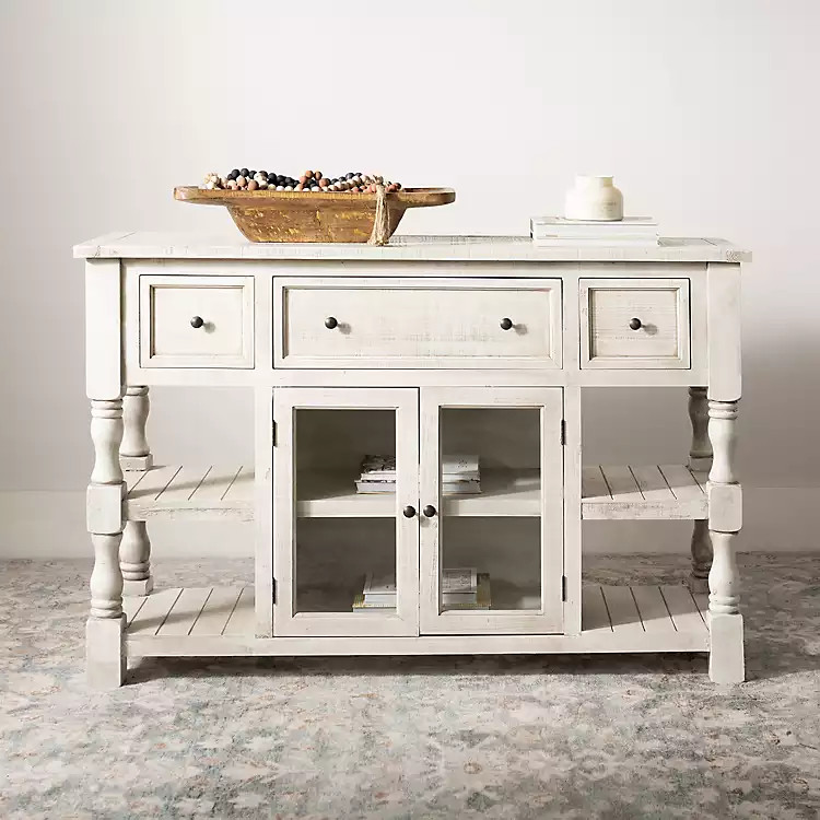 Savannah Cream Distressed Cabinet | Kirkland's Home