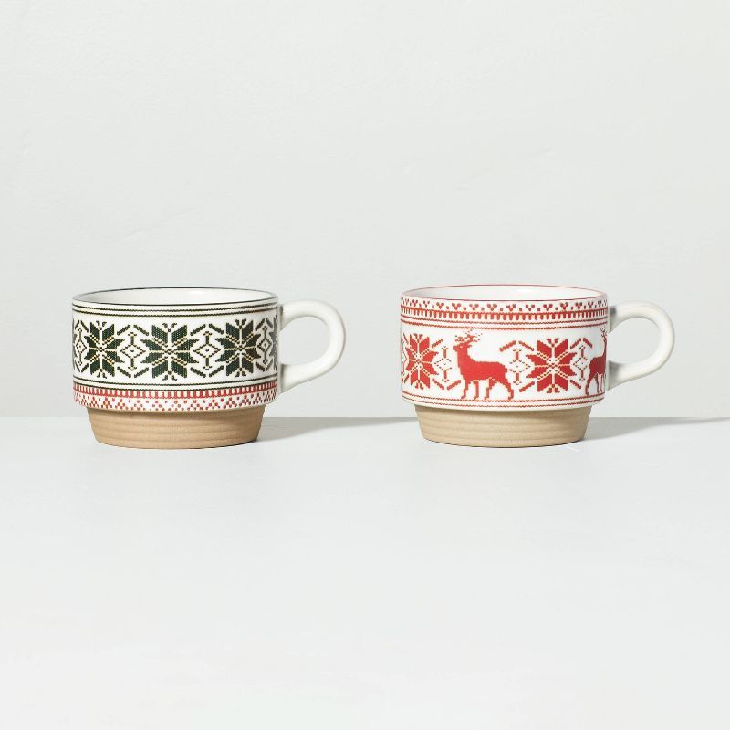 10.5oz Stoneware Fair Isle Comfy/Cozy Mugs - Hearth & Hand™ with Magnolia | Target