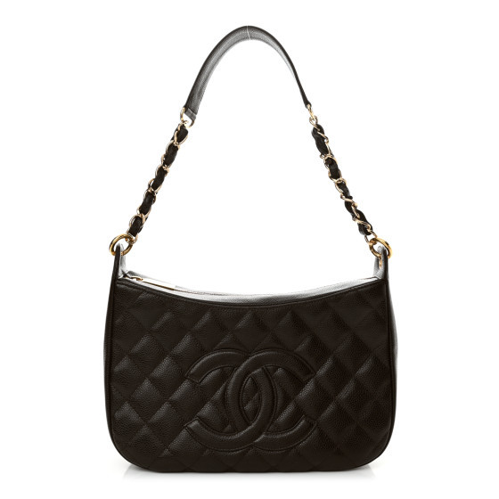 Caviar Quilted Timeless CC Shoulder Bag Brown | FASHIONPHILE (US)