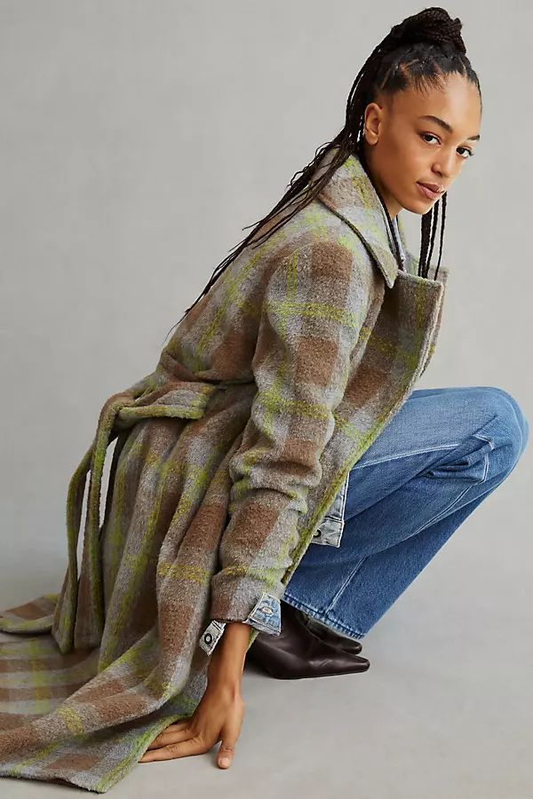 Noize Katja Plaid Coat By Noize in Assorted Size XS | Anthropologie (US)