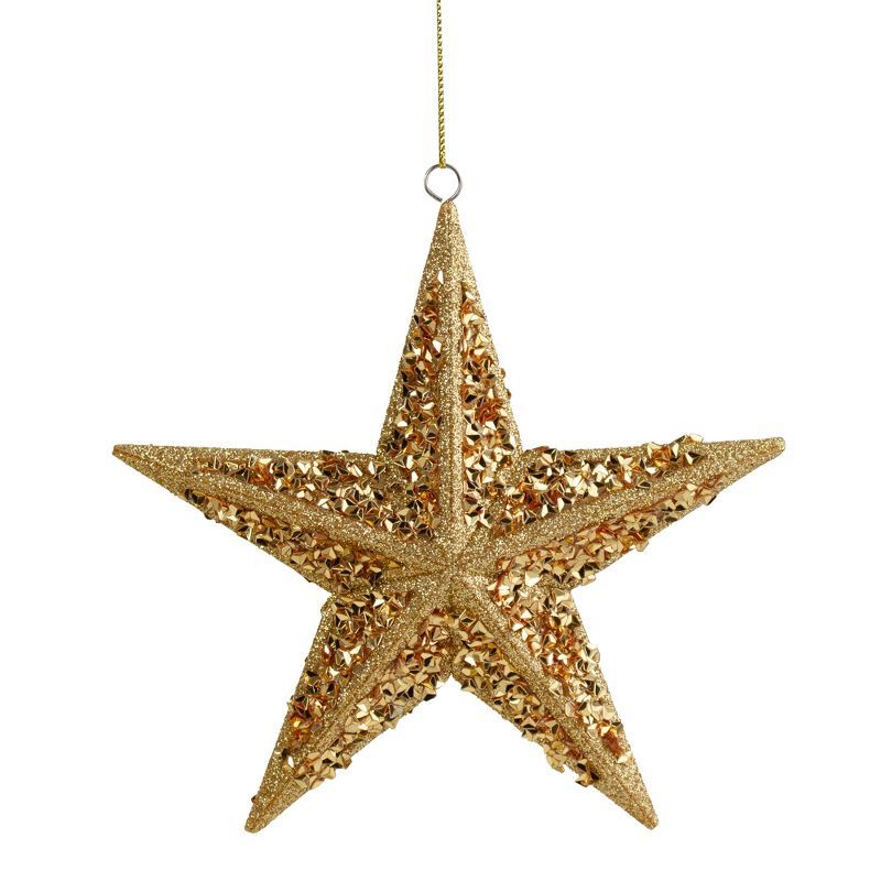 Northlight 5.5" Gold Star Shaped Glittered Christmas Ornament | Target