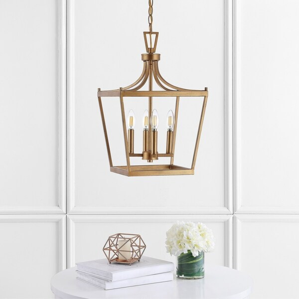 Safavieh Nichi 4Lt Pendant - 13"x13"x24.75-96.75" - Gold | Bed Bath & Beyond