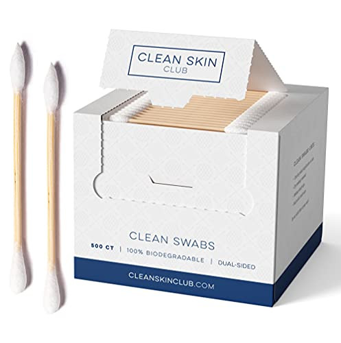 Clean Skin Club Clean Swabs, 2 Pack, 1000 Total Count, One Pointed Tip, Biodegradable + Organic Cotton & Bamboo, Makeup & Nail Polish EyelinerTouch-ups, Ear Cleaning QTips, Sterile, Hypoallergenic | Amazon (US)