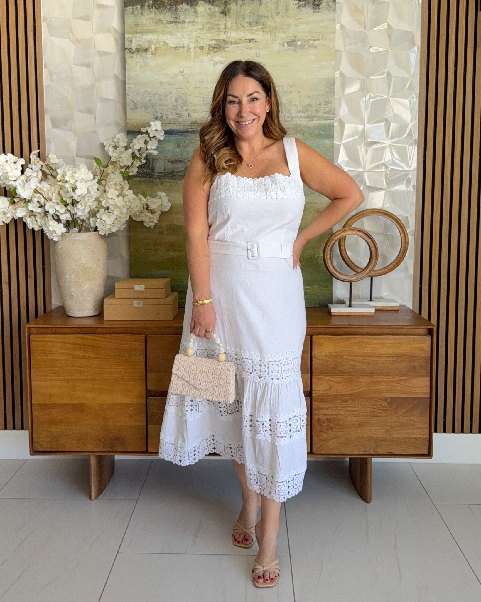 White Linen eyelet dress from @anntaylor - this is fully lined but the straps were a bit long so I would need to get those altered wearing 12 tts  

 #LTKSeasonal #LTKOver40 #LTKMidsize