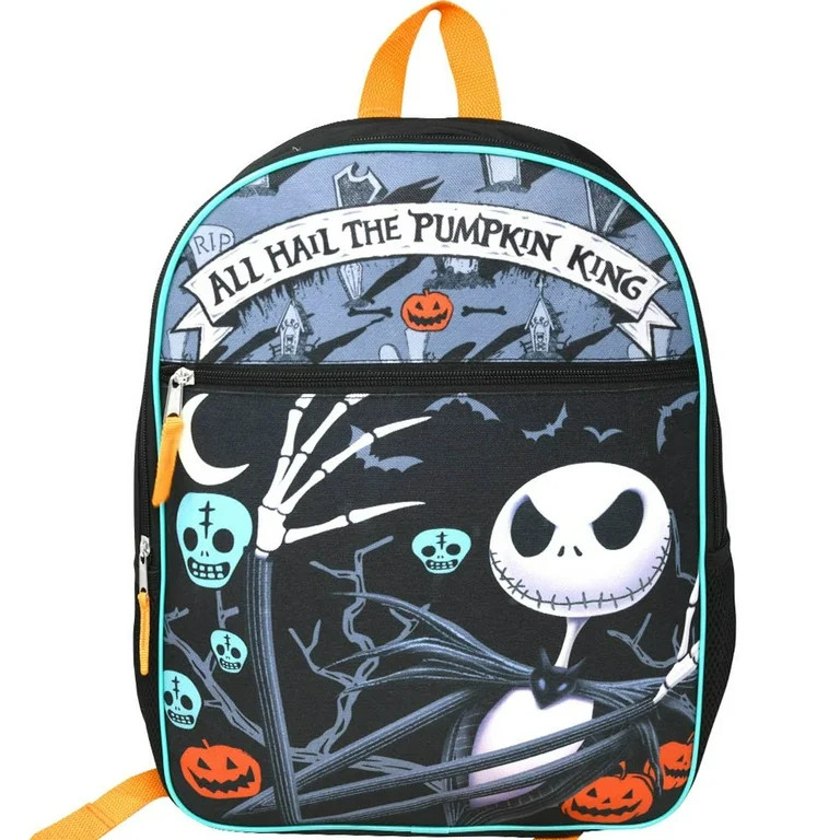 Disney The Nightmare Before Christmas 16" Childrens Backpack Black Orange - Walmart.com | Walmart (US)