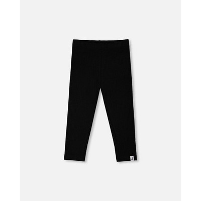 Deux par Deux Girl Rib Capri Leggings Black - 4 Years | Target