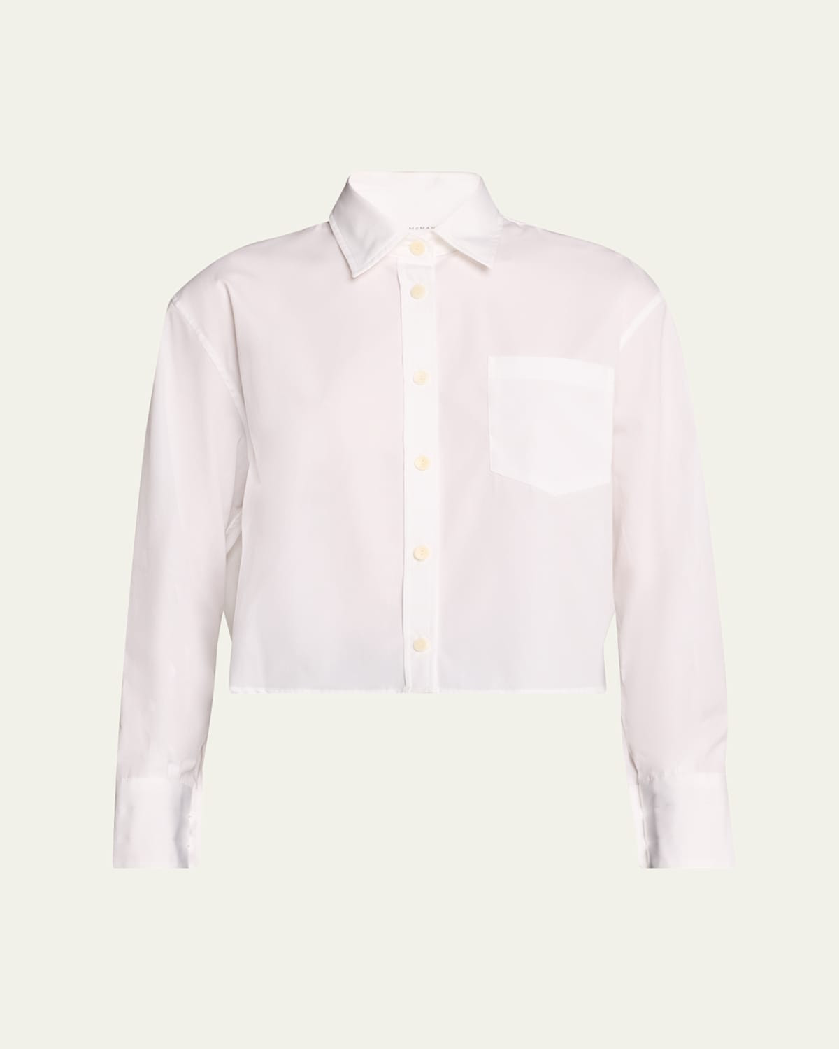 Cropped Button Down Sateen Shirt | Bergdorf Goodman
