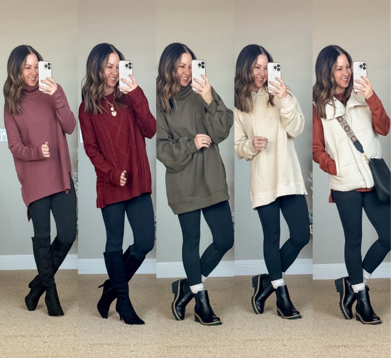  Winter Sweaters

Long tunic length pullovers all in the smallest size . For reference, I'm 5'", 109lbs. XS in the leggings.

Black boots  casual comfy  petite outfits  leggings  black leggings  sweaters  turtleneck  easy outfit  everyday outfit  trending outfits  winter outfit  boots  Chelsea boots  EverydayHolly

#LTKootd #LTKSeasonal #LTKPetite