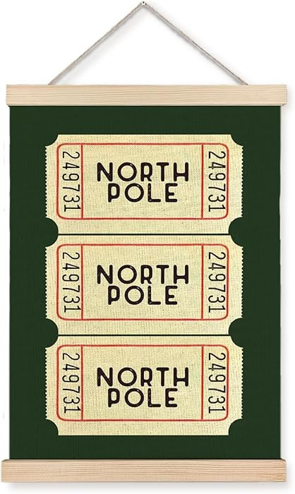 Jvpke Christmas Wall Decor - Trendy Retro Green Wall Art With Wooden Hanger, Preppy Christmas Dec... | Amazon (US)