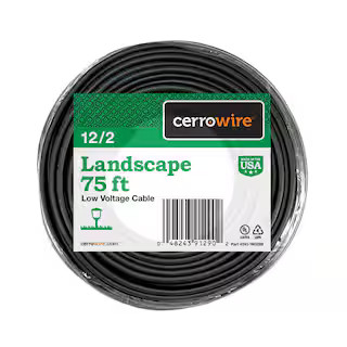 Cerrowire 75 ft. 12/2 Black Stranded Low-Voltage Landscape Lighting Wire 241-1602B9 - The Home De... | The Home Depot