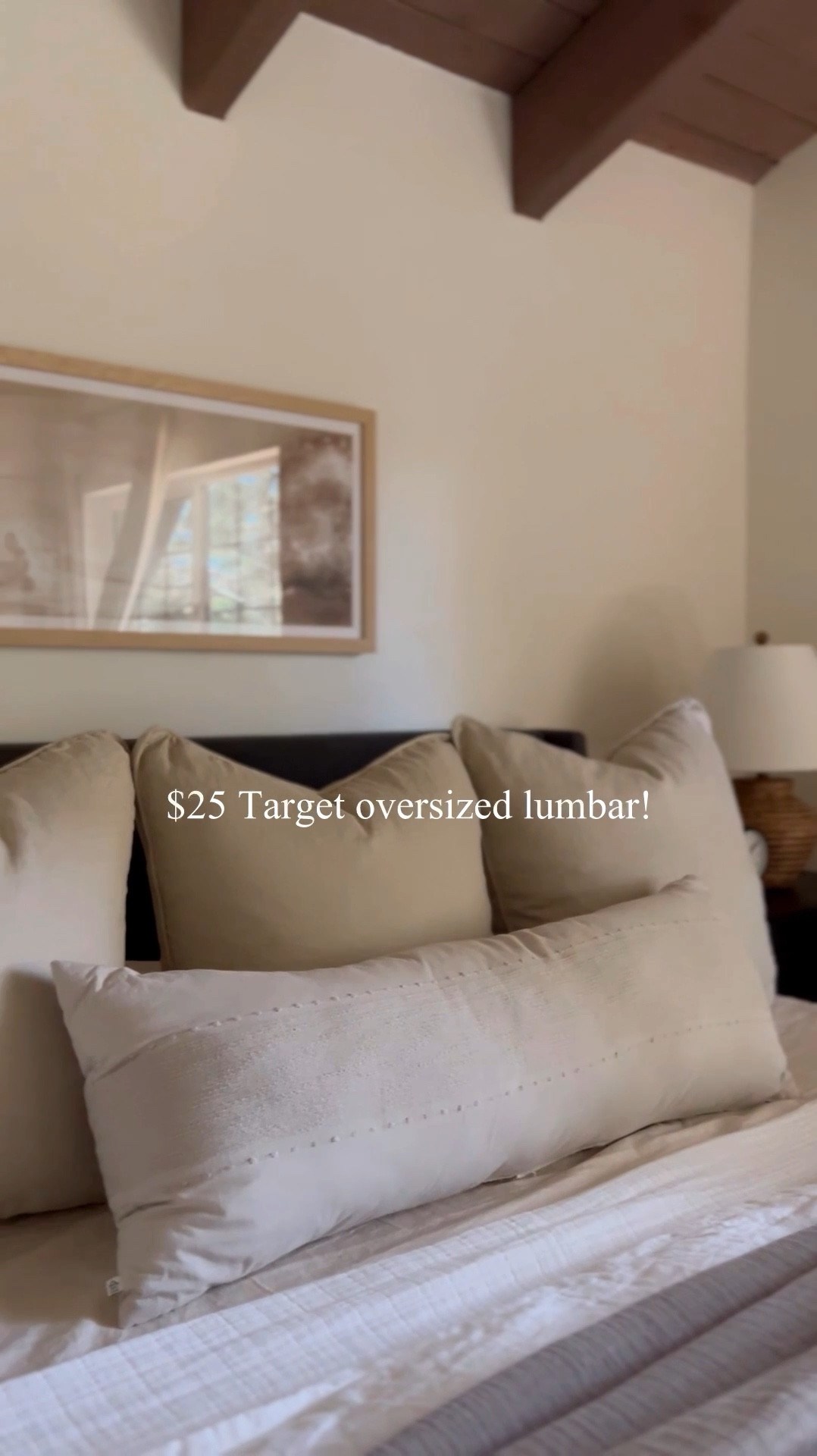 Making the bed just got easier AND prettier 🙌🏼 This $25 oversized lumbar is one of my favorite Target finds! I have the ‘Twilight Taupe’ and it comes in ivory too 

#LTKSeasonal #LTKHome