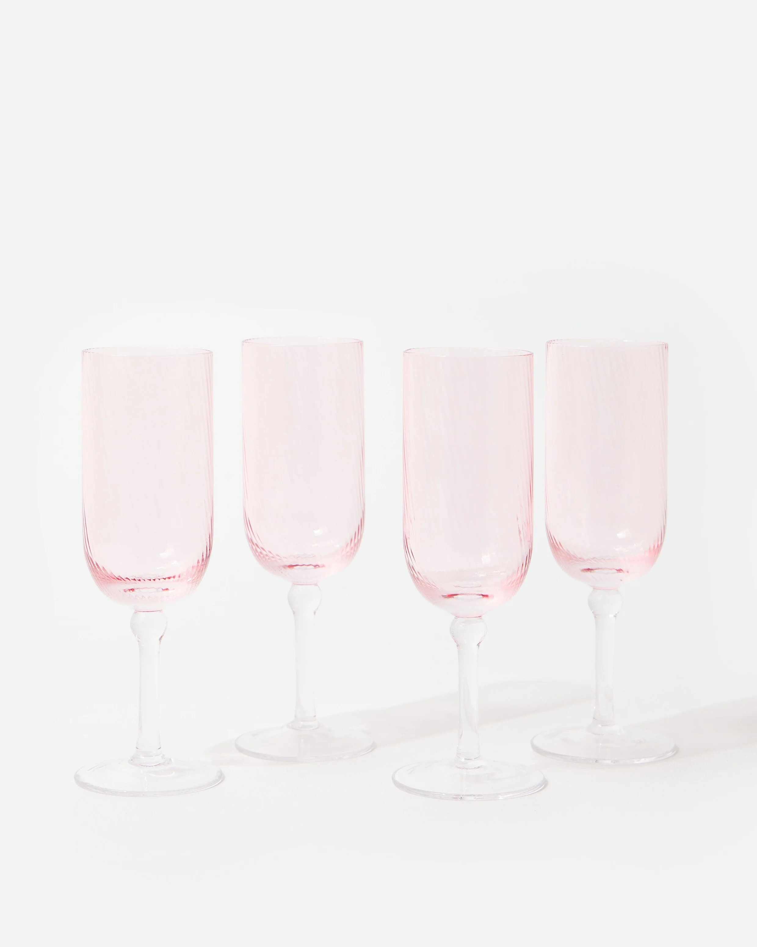 Maya Pink Champagne Flutes Set of Four | Oliver Bonas | Oliver Bonas (Global)